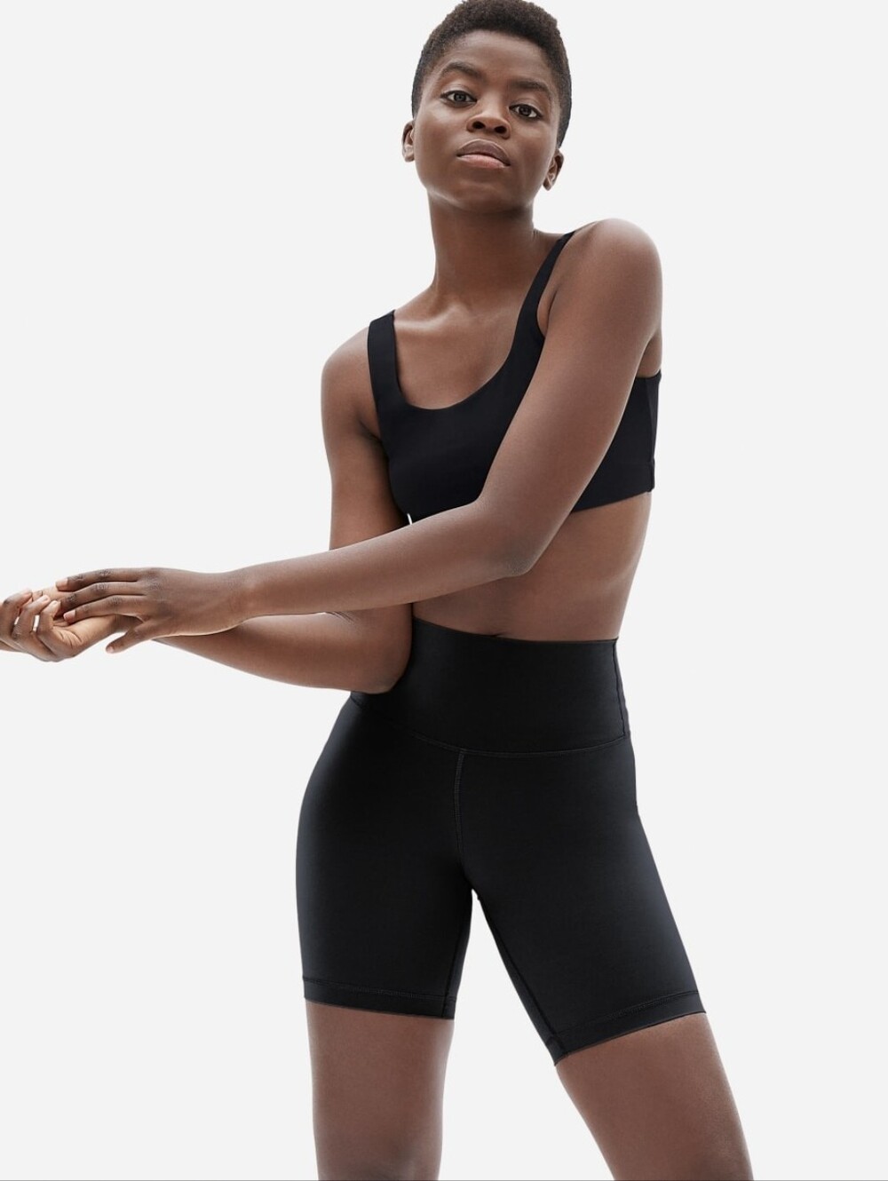 Everlane The Perform Bike Short Medium Black Lightweight Wicking Running Active